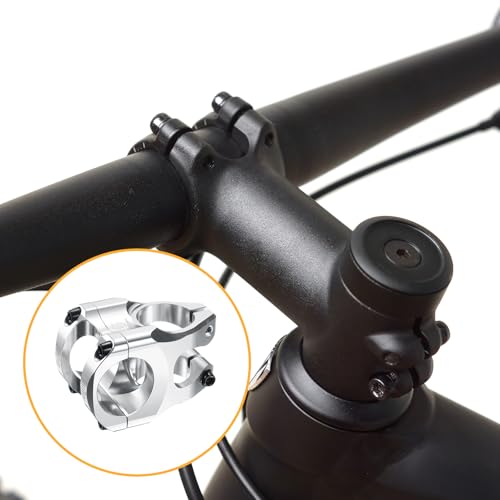 HARFINGTON Aluminum Bike Stem 31.8mm x 35mm for Mountain & Road Bikes, Silver