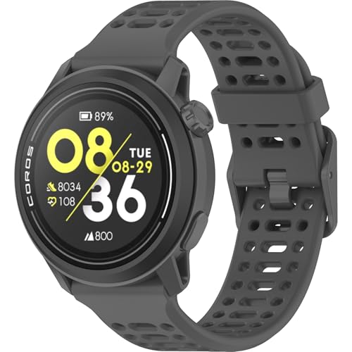 22mm Sport Silicone Bands for COROS PACE 4/3/APEX 2 Pro - Black/Gray