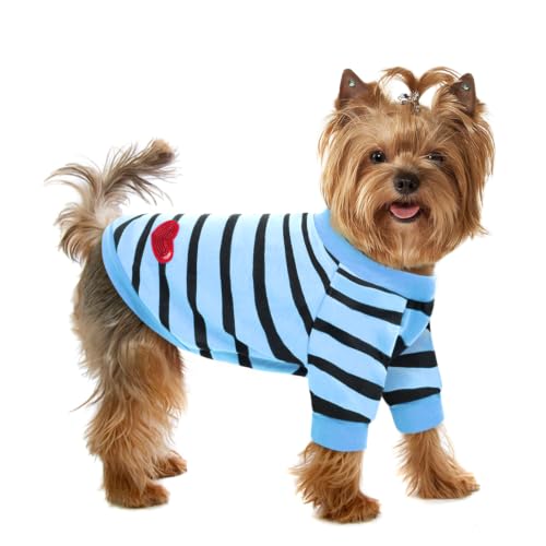 Striped Dog Shirt for Large Dogs - Blue, X-Large