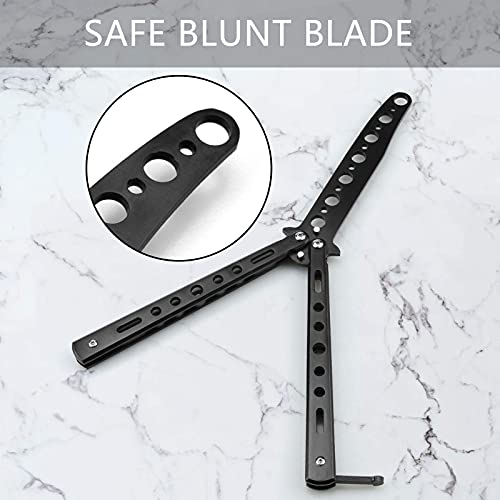 Butterfly Knife Trainer - Unsharpened Practice Tool for Flipping Tricks - Black