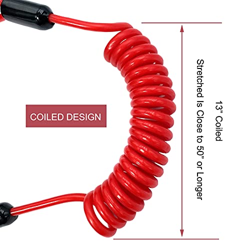 Boat Emergency Stop Switch Lanyard for Yamaha Jet Ski & WaveRunner - 50 Inch Safety Cord Replacement