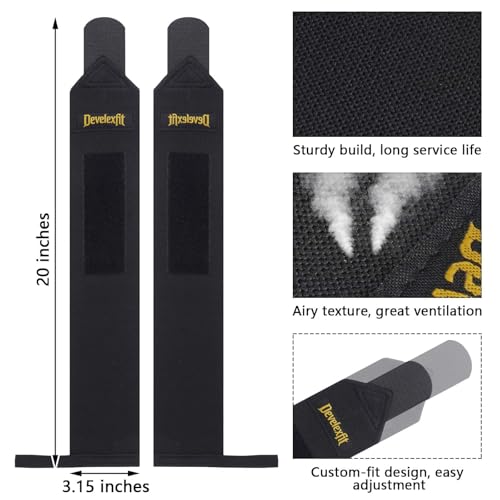 20-Inch Professional Wrist Wraps for Weightlifting - Black