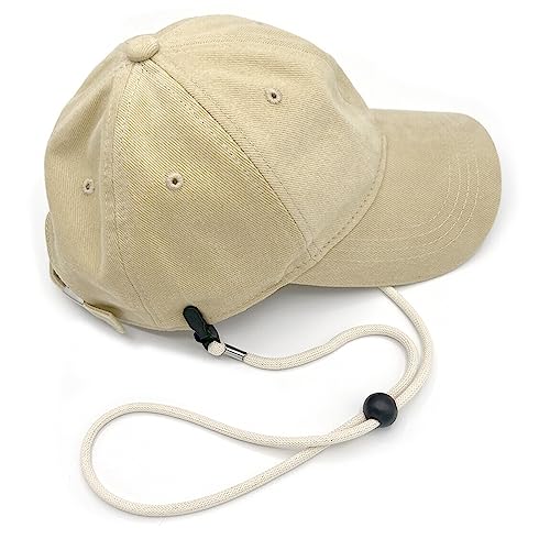 Windproof Hat Lanyard with Adjustable Chin Strap and Clips