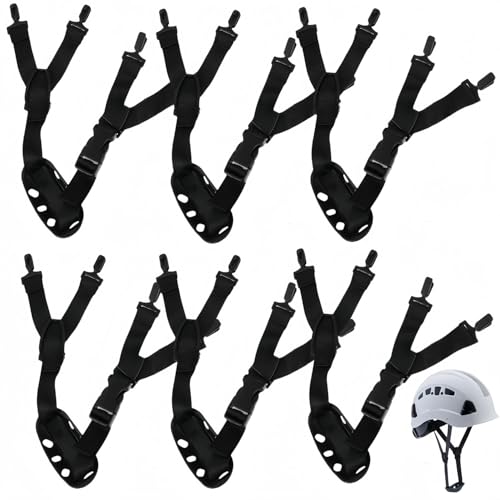 6 Pcs Adjustable Hard Hat Chin Strap for Construction Helmet - Black