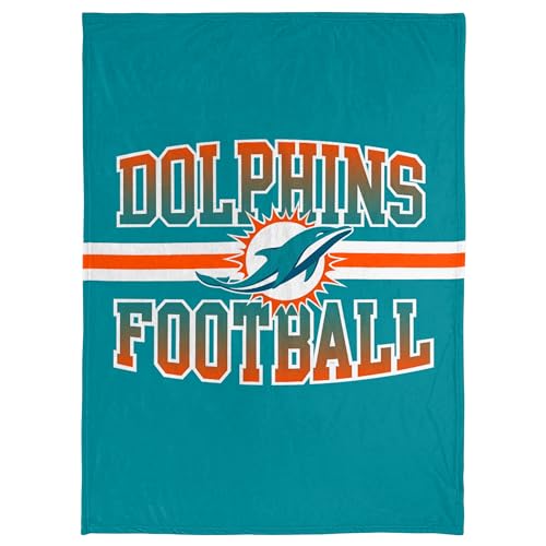 Miami Dolphins NFL Micro Raschel Plush Throw Blanket - 45x60