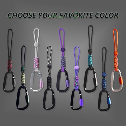 Paracord Keychain with D-Ring Carabiner & Screw Lock - Purple