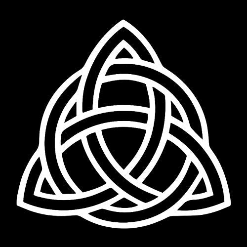 Triquetra Weatherproof Vinyl Decal - White, 5 Inches