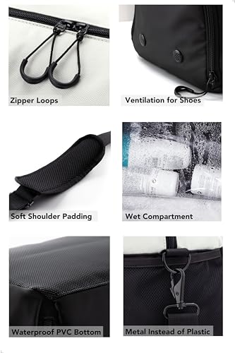 Fitgriff Gym Bag V2 for Men & Women with Shoe & Wet Compartment - Small Black Duffle 19x10x11 inches