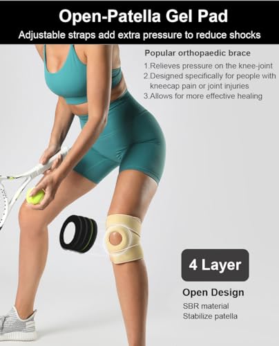 Knee Brace for Pain Relief – Open-Patella Support Strap - Black