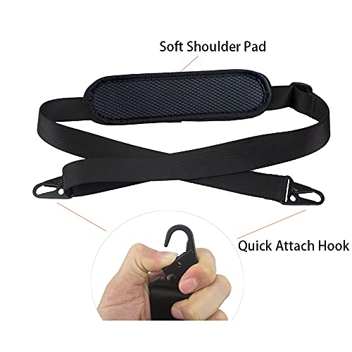 Adjustable SUP Paddle Board Carrier Strap with Padded Shoulder Belt and Metal Hooks