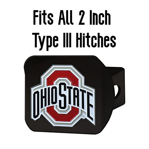 NCAA Hitch Cover - Ohio State Buckeyes - Black - 3.4" x 4"