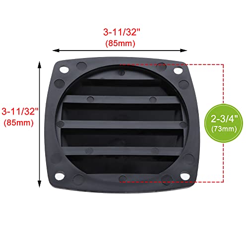 Louvered Flush Plastic Thru Vent for Marine Use - 2 Pcs