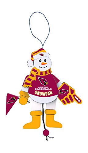 Arizona Cardinals Wooden Cheering Snowman Ornament - 5-Inch