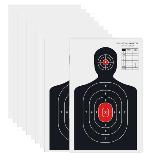 10-Pack Human Silhouette Paper Shooting Targets, 14 x 22 Inch Range Targets