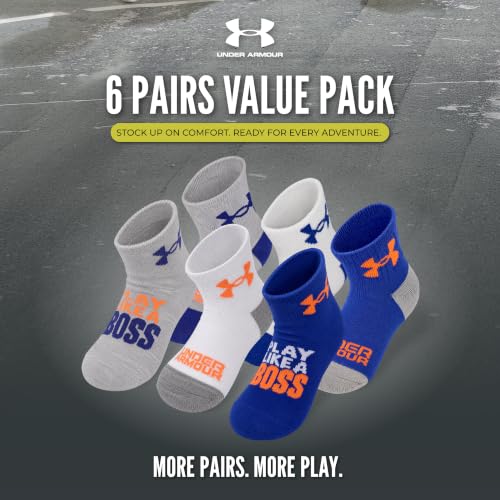 Boys' Essential Quarter Socks Multi Pack - Royal Blue & Orange