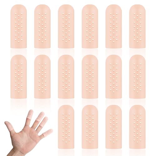 16-Piece Breathable Silicone Finger Cots - Flexible Finger Tip Protectors