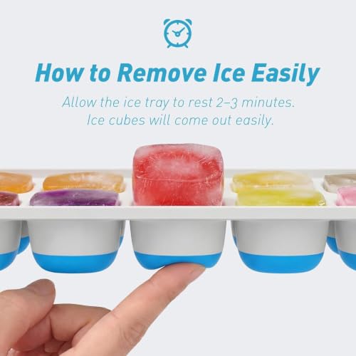 Ice Cube Tray Set with Lid - 3 Pack Silicone Trays