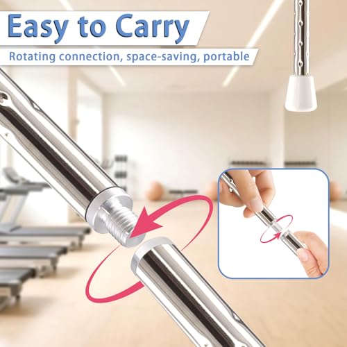21.6-Inch Twirling Baton Set - Stainless Steel with Ribbons & Hair Bands - White