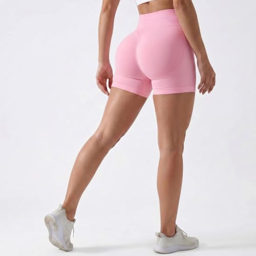 Butt Lifting Gym Shorts for Women - 4.5" Inseam, Light Pink