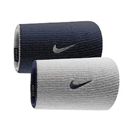 Dri-FIT Doublewide Wristbands - Dark Obsidian/White, 2pk