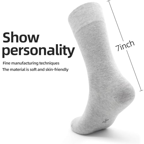 Crew Cotton Socks for Women - Thin Cozy Casual - Medium, 3 Pairs Grey