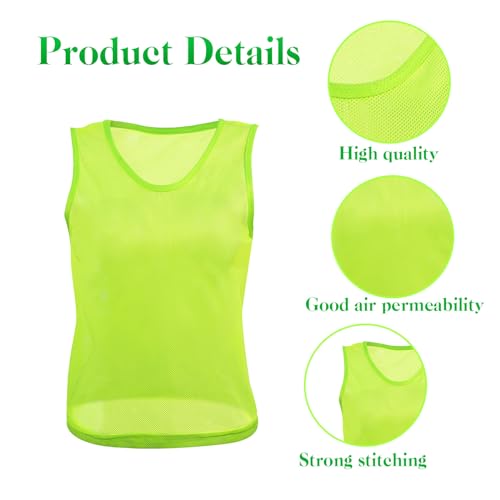 24 Pcs Nylon Mesh Pinnies Jerseys for Soccer & Basketball Practice