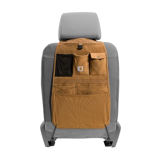 Carhartt Universal Nylon Duck Seat Back Organizer - Brown, 8 Pockets, MOLLE Webbing