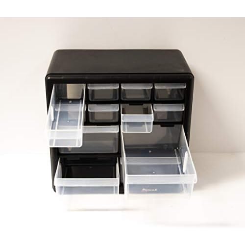 Homak 12-Drawer Parts Organizer, Black, HA01012001