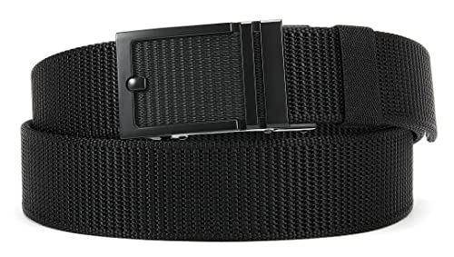 Tactical Nylon Gun Belt for Men - Quick Release EDC - Classic Black, Medium (32-38 in)