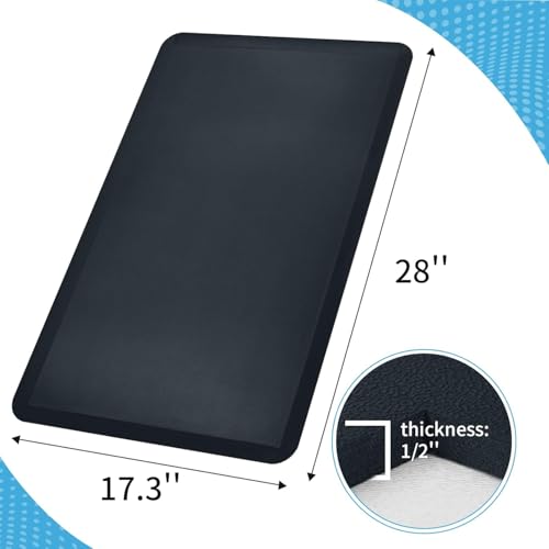 Art3d Anti-Fatigue Cushioned Kitchen Mat 28 x 17.3 Inch, Majolica Blue, 0.5 Inch Thick