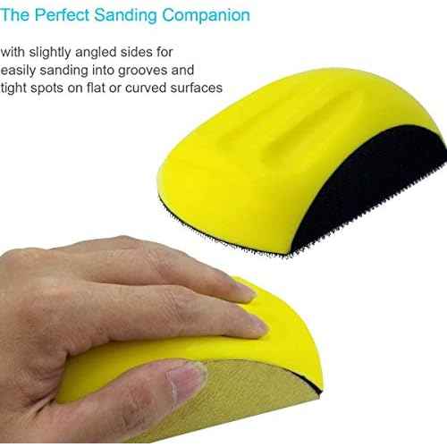 2 Pack Sanding Blocks 5 Inch Hook and Loop Sanding Block Round and Mouse Hand Sanding Block for Wood Furniture Restoration Home Arts and Crafts