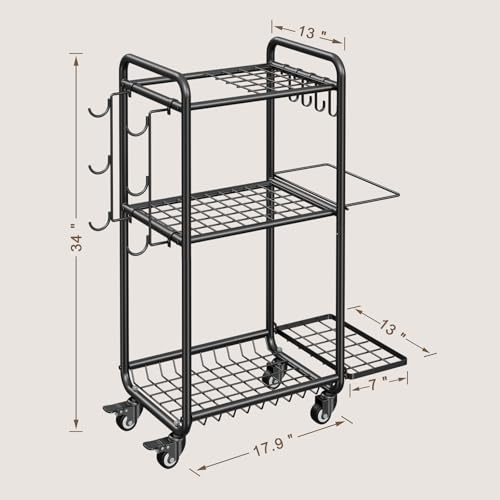 Multi-Functional Home Gym Storage Rack with Wheels - Black
