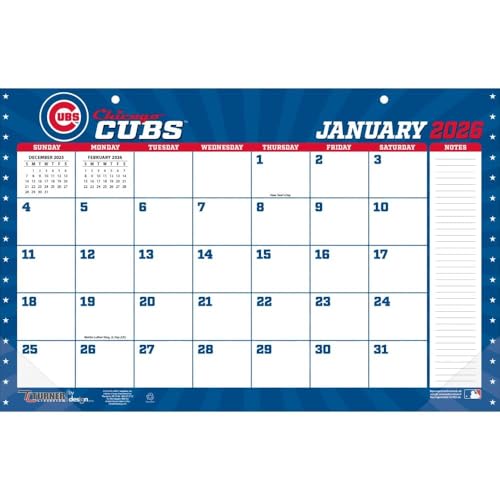 2026 Chicago Cubs Small Desk Pad Calendar - 17" x 11"