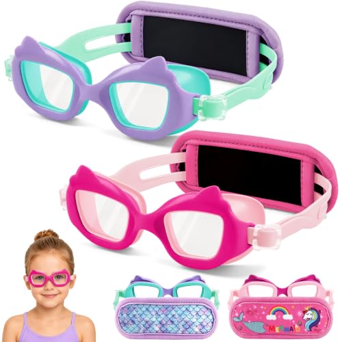 Vvinca Vibrant 02 Cat Kids Toddler Goggles with Fabric Strap Anti-Fog & UV