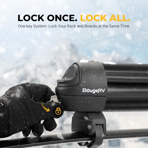 Lockable Ski & Snowboard Rack - 28" Sliding Extension - Black