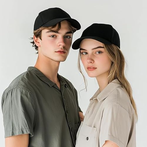 5-Panel Baseball Cap - Adjustable Black for Workouts & Outdoor Sports