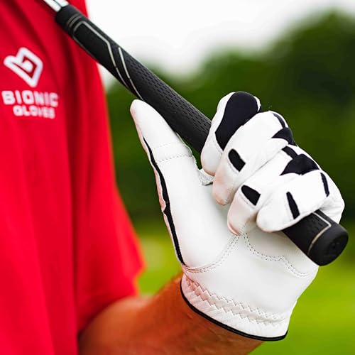 Men's StableGrip 2.0 Golf Glove - Premium Cabretta Leather, White, Large, Left