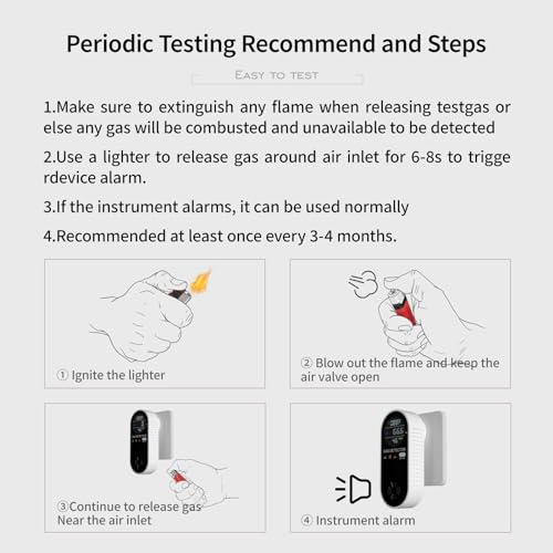 Natural Propane Gas Detector,3 in 1 Plug-in Combustible Gas Leak Detector Monitor(Gas, Temperature and Humidity Display) for Home & RV Leak Alarm for LNG, LPG, Methane (1)