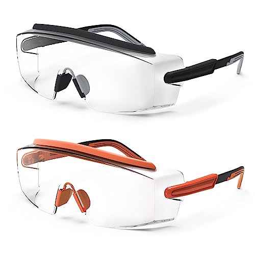 Anti Fog Safety Glasses Safety Goggles Over Glasses Protective Glasses with Anti Scratch Lenses Adjustable