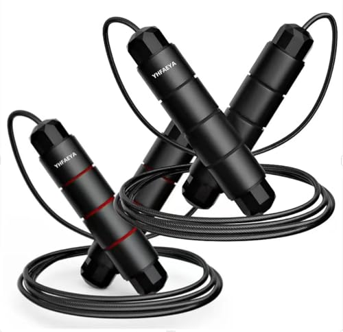 Adjustable Tangle-Free Jump Rope - Black+Red for Fitness