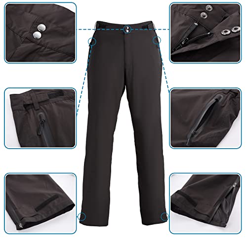 Men's Golf Pants Waterproof Rain Tactical Joggers X-Large Black - K.E.J.