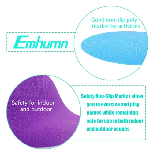 9-Inch Non-Slip Poly Spot Markers - 6 Pcs for Gym & Dance Training