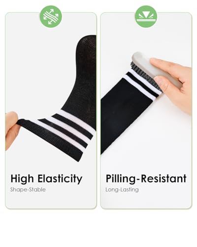 Kids Knee High Soccer Socks - 2 Pair Black, Ages 3-6