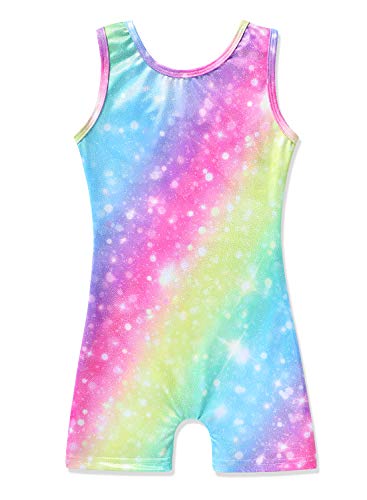 Gymnastics Leotard with Shorts for Girls 2-3T - Rainbow Unicorn