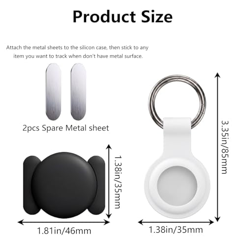 Magnetic Waterproof AirTag Holder - 2 Pack, Black & White