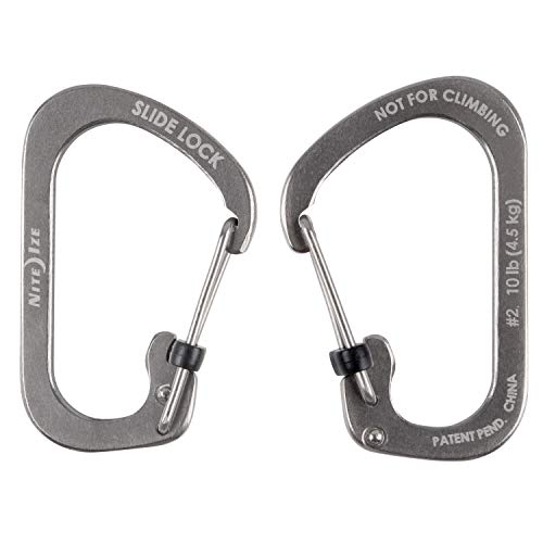 Locking Carabiner Clip - Stainless Steel, 1-3/32 in., Size #2