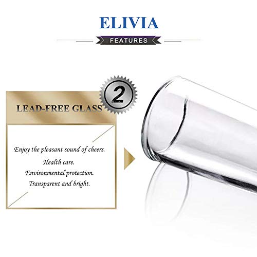 Elivia 1.2oz Shot Glass Set with Heavy Base - 12 Pack, Clear Glass for Whiskey & Liqueurs