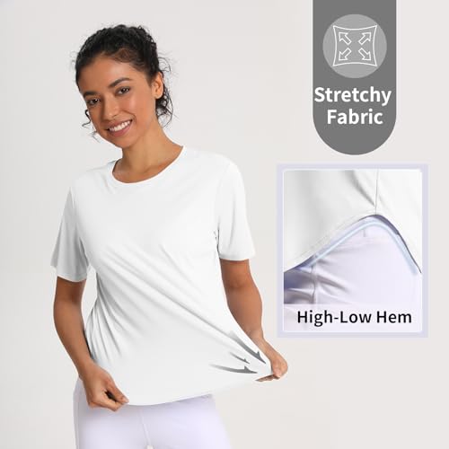 Women's UPF 50+ Sun Protection Workout T-Shirt - White - XX-Large