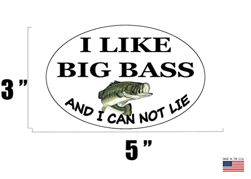 I Like Big Bass Fishing Sticker Decal - Car, Truck, RV