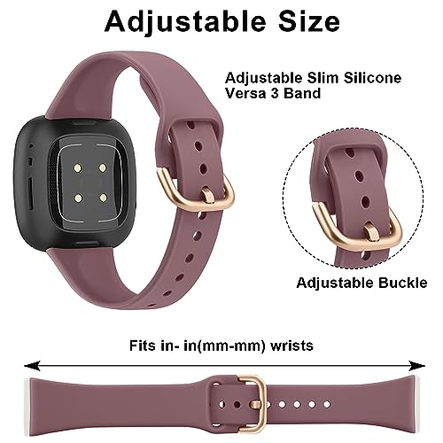 Tobfit 4 Pack Sport Silicone Bands for Fitbit Versa 3/4 & Sense 2 - Pink Sand, Starlight, Mauve, Milk Tea